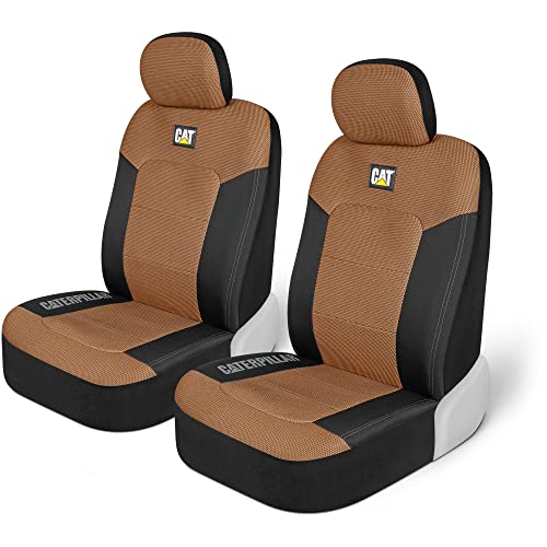 Cat MeshFlex Automotive Seat Covers for Cars Trucks and SUVs (Set of 2) – Beige Car Seat Covers for Front Seats, Truck Seat Protectors with Comfortable Mesh Back, Auto Interior Covers