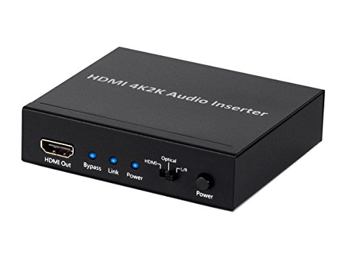 Monoprice 113347 BlackbirdTM 4K Series HDMI Audio Inserter, Black 2.3 x 7 x 9.5