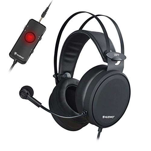 NUBWO PS4 Xbox one Headset 7.1 Surround Sound PC USB Gaming Headset with Noise Reduction Mic, Over Ear Headphones with Game&Chat Volume Controls for PC/Playstation 4/Xbox 1