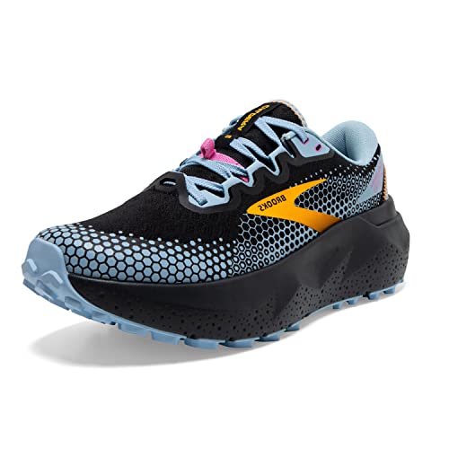 Brooks Women’s Caldera 6 Trail Running Shoe - Black/Blue/Yellow - 8.5 Medium