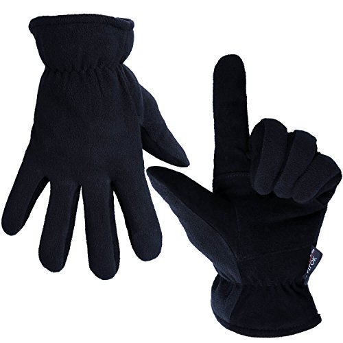 OZERO Winter Gloves for Men Women: Ski Warm Gloves for Cold Weather - S Denim & Black Snow Waterproof Gloves Heated