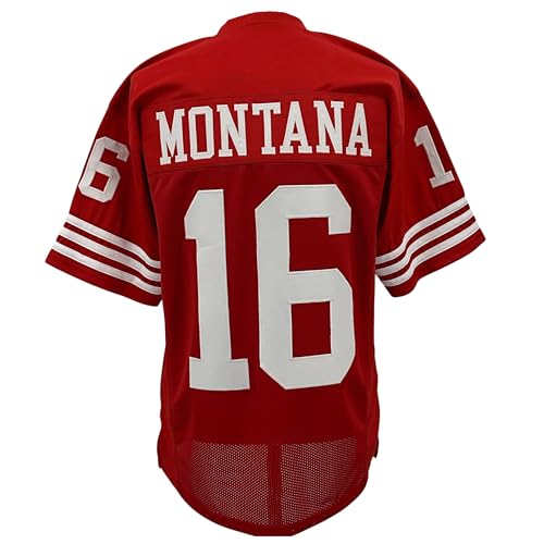 Joe Montana Jersey Red San Francisco | Unsigned Custom Sewn Stitched (XL)