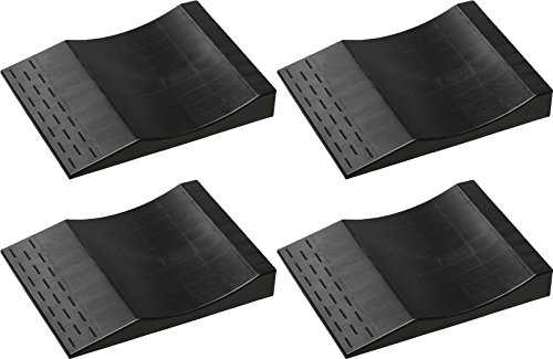 Maxsa 37353 Park Right Tire Saver Ramps for Flat Spot Flat Tire Prevention and Vehicle Storage for Vehicles up to 10 Tons, Black, Set of 4