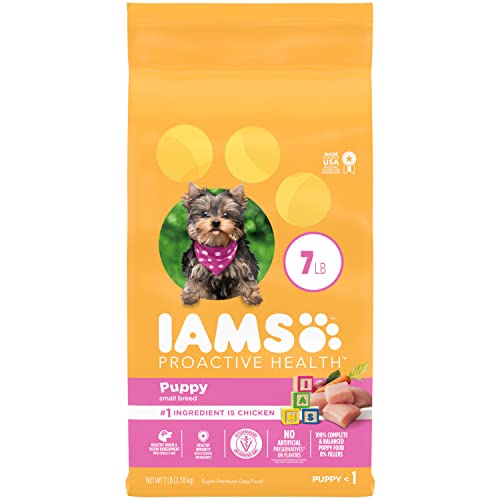 IAMS PROACTIVE HEALTH Small & Toy Breed Smart Puppy Dry Dog Food for Small Dogs with Real Chicken, 7 lb. Bag