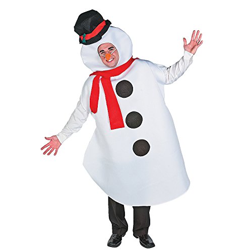 Fun Express Adult Snowman Costume, Size Large, 45' x 68', Great for Parades, Holiday Events and Winter or Christmas Plays