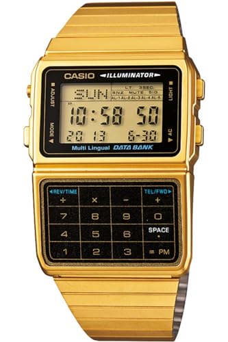 Casio #DBC611G-1D Men's Gold Tone 25 Memory Calculator Databank Watch