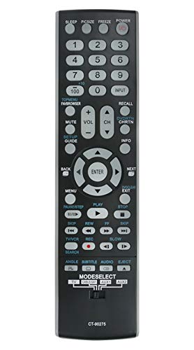 CT-90275 Replace Remote Control Compatible with Toshiba TV 40RV525U 37AV502R 37AV52R 32AV502R 32AV52R 40RV52R 40RV525R 46XV640U 40XV645U 46XV645U 52XV645U 26AV52R 40XV640U 40RV52U 26AV502R 46RV525R