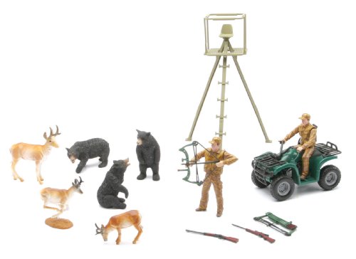 Wild Hunting Bear & Antelope Large Playset by New Ray