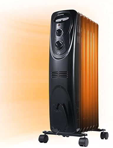 PELONIS PHO15A2AGB, Basic Electric Oil Filled Radiator,black space heater, 26.10 x 14.20 x 11.00, medium