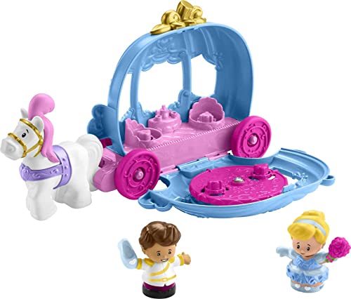 Fisher-Price Little People Toddler Playset Disney Princess Cinderella’s Dancing Carriage Vehicle with 2 Figures for Ages 18+ Months