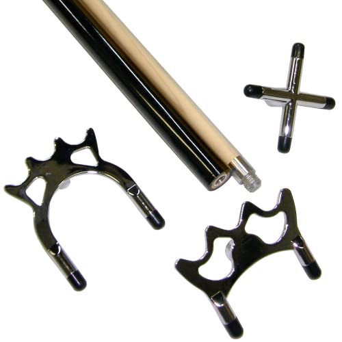 57' 2 Piece Pool Billiard Bridge Stick Cue with Regular, Spider and Cross Bridge Head