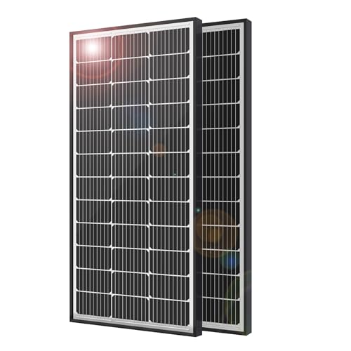 JJN 200 Watt 12 Volt Solar Panel 2 Pack of 100 Watt 9BB Monocrystalline Solar Module Solar Panels with Half Cut Cells for RV Home Boat and Other Off Grid System(Random Color)