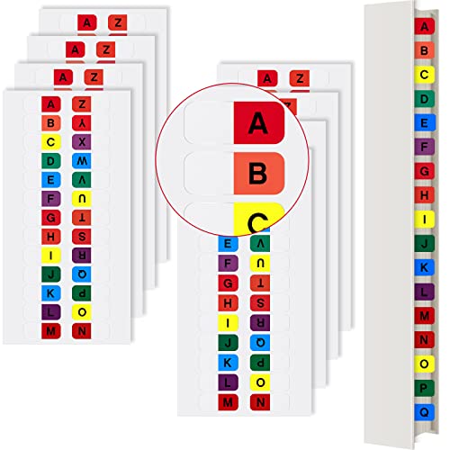 A-Z Tab Dividers for 3 Ring Binders Multicolor Tabs Alphabet Tabs Customizable Table of Contents Index Dividers Alphabetical Binder Divider for Notebook File Page Address Book Folder (8)
