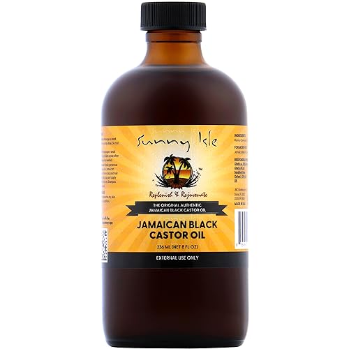 Sunny Isle Jamaican Black Castor Oil 8oz | 100% Natural Treatment for Hair, Scalp and Skin