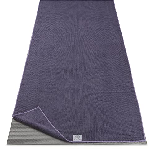 Gaiam Yoga Mat Towel Microfiber Mat-Sized Yoga Towel for Hot Yoga (68' L x 24' W), Heron Lilac