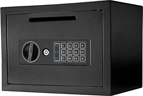 Barska AX11934 Compact 0.57 Cubic Ft Digital Multi-User Keypad Security Business Depository Drop Safe with Front Load Drop Box for Money, Cash & Mail Lock Box