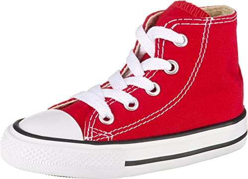 Converse Kids' Chuck Taylor All Star Canvas High Top Sneaker, Red, 9 M US Toddler