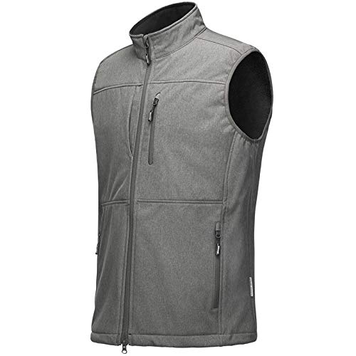 Outdoor Ventures Men's Running Vest Outerwear, Lightweight Fleece-Lined Softshell Sleeveless Jacket for Golf