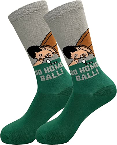 Balanced Co. Funny Golf Socks Golf Dress Socks Crazy Socks Casual Cotton Crew Socks (Go Home, Ball)
