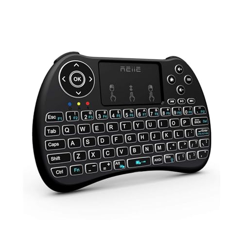 reiie (Backlit Version) H9+ Mini Keyboard,2.4GHz Wireless Mini Handheld Smart TV Remote Keyboard with Touchpad for PC,Raspberry Pi 2, Pad, Smart TV, Android TV Box, Windows 7 8 10