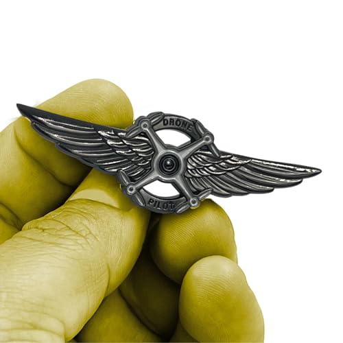 BL5-013 Full Size UAS FAA Commercial Drone Pilot Wings pin Black Tactical