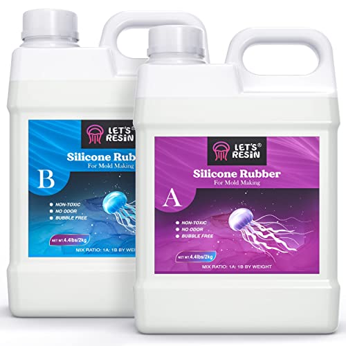 LET'S RESIN Silicone Mold Making Kit Liquid Silicone Rubber 140oz Translucent Clear Mold Making Silicone-Mixing Ratio 1:1-Molding Silicone for Resin Molds,Silicone Molds Maker DIY Manual Making