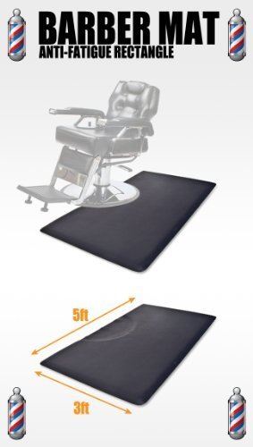 5' x 3' Barber Hair Salon Anti Fatigue Floor Comfort Work Mat Rectangle 1/2' Thick