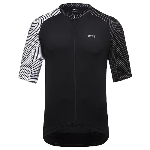GORE WEAR mens C5 cycling jerseys, Black/White, Medium US