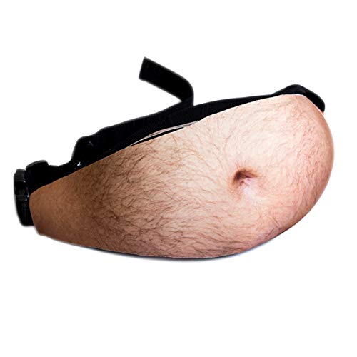 Belly Fanny Waist Pack Unisex Dad Bag Fake Beer Belly Waist Bag Funny Gag White Elephant Gifts