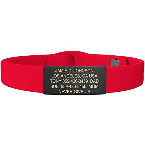 Road ID - official ID Bracelet - the Wrist ID Elite - 13mm wide - Silicone Pin-Tuck - for Athletes - 4 colors