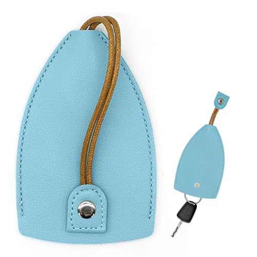 Dohia Car Key Case Creative Pull-Out Key Sleeve Keychain Bags PU Leather Car Key Case Portable Key Pouch with Rope and Snap-fastener D1-CSYST (Blue)