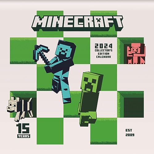 Trends International, Minecraft 15 Year Collector's Edition 2024 Wall Calendar