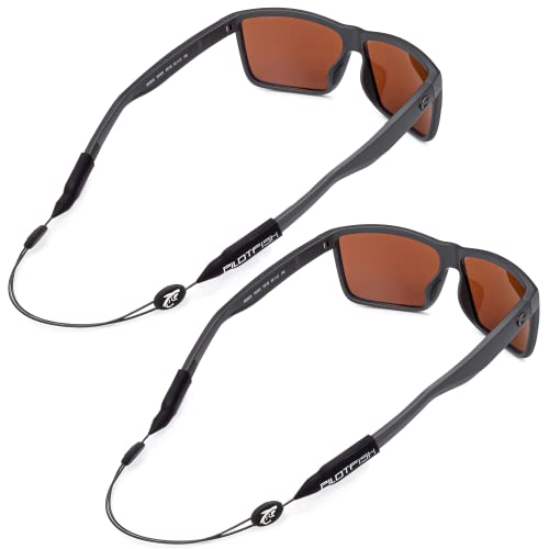 Pilotfish No Tail Adjustable Eyewear Retainer Cable Strap: Sunglasses, Eyeglasses, Glasses (14 Inch, Original 2-Pack)