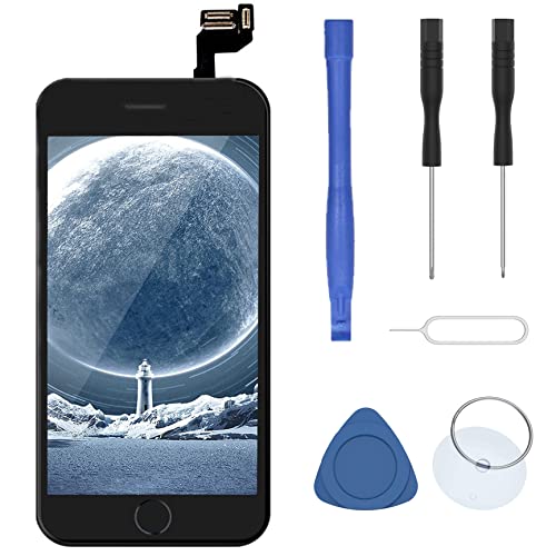 passionTR Black for iPhone 6S Plus 5.5 Inch LCD Digitizer Display Touch Screen Replacement Full Complete Assembly with Front Camera Home Button Ear Speaker Proximity Sensor Repair Tool kit
