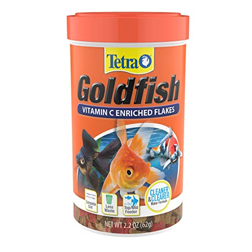 Tetra Goldfish Flakes, Nutritionally Balanced Diet For Aquarium Fish, Vitamin C Enriched Flakes, 2.2 oz