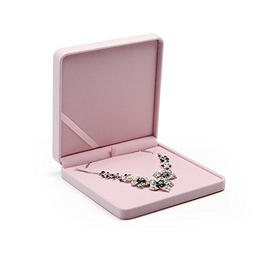 Oirlv Pink Velvet Big Necklace/Pearl Necklace/Chunky Necklace Gift Box Jewelry Storage Case