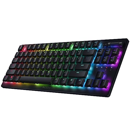 Razer DeathStalker V2 Pro TKL Wireless Gaming Keyboard: Low-Profile Optical Switches - Linear Red - HyperSpeed Wireless & Bluetooth 5.0 - Up to 200 Hrs - Ultra-Durable Coated Keycaps - Chroma RGB