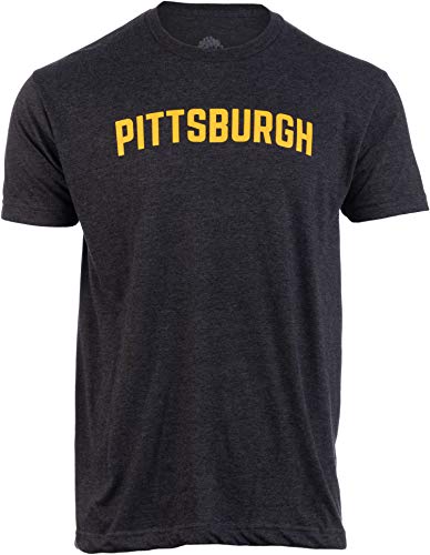 Ann Arbor T-shirt Co. Pittsburgh | Classic Retro Style Pennsylvania PA City Pride Men Women T-Shirt-(Black,L)