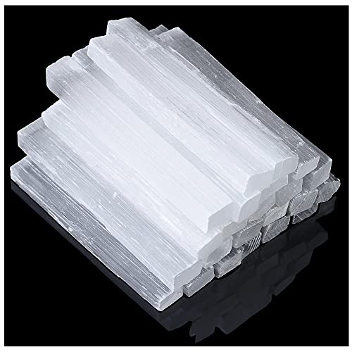 XIANNVXI 4 Inches Selenite Sticks 12PC Large Selenite Crystal Wands White Raw Rough Crystals Bulk for Healing Reiki Metaphysical Energy Drawing Protection Wiccan Altar Supplies