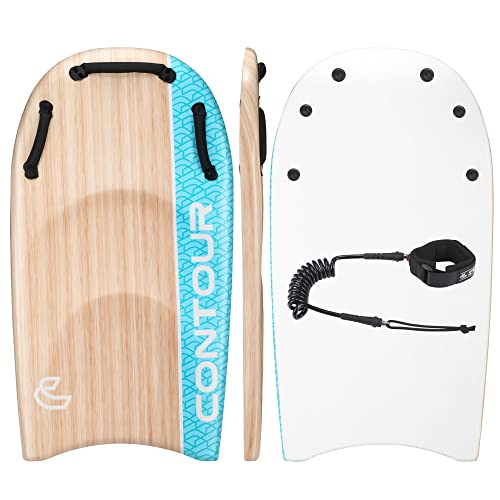 Contour Surf DuoSlider 45'' Body Board Bodyboards with Handles Surfboards for Two Person Parent-Child Surfing Bodyboard for Big Guys Dual Riders Hand Held Body Boards for Beach Adults