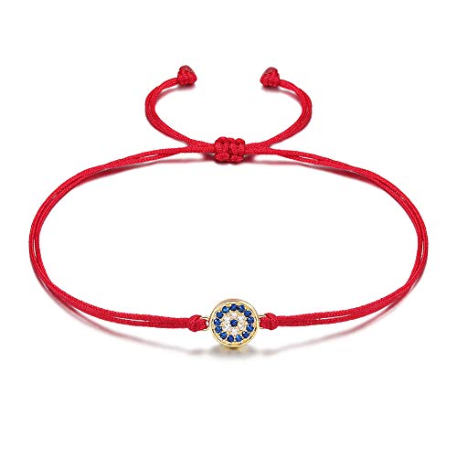 Evil Eye Bracelets Adjustable Charm Lucky Protection Spiritual Kabbalah Red/Black String Thread Bracelet Anklet with Evil Eye/Hamsa Jewelry for Women Men Baby Friendship