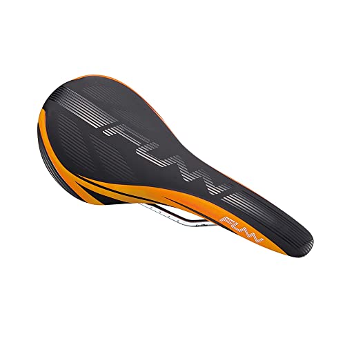 Funn Adlib HD Mountain Bike Saddle with Durable and Light CrMo Rails, Comfortable and Stable Bicycle Saddle, Vinyl Leather Covered Bicycle Saddle for MTB, BMX and Road Bike (Orange)