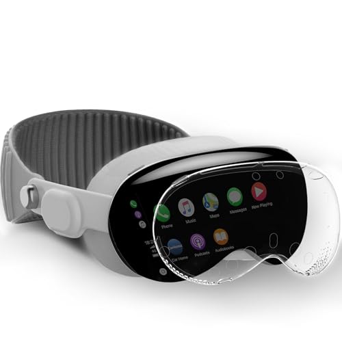 CHATSZ Case for Vision Pro, Upgraded VR Cover, Protective Shockproof TPU Bumper, Transparent Clear Screen Protector Shell, Updated Accessory to MR Headset