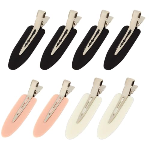 MADHOLLY 8Pcs No Bend No Crease Hair Clips- Styling Duck Bill Clips Alligator Hair Barrettes for Styling Sectioning for Salon Hairstyle Hairdressing Bangs Waves Woman Girl Makeup Application