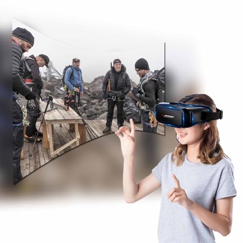 VR Head Mounted Digital Glasses, 3D Virtual Reality Gaming Movie Glasses, Giant Screen Cinema Effect, Support iOS and Android System, Christmas Birthday Gift