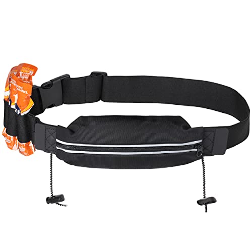 Reflective Running Race Bib Belt With Elastic Webbing - Lightweight Fits All Waist Sizes 30”-42” Running Belts for Women and Men for Marathon, Triathlon - Runners Belt - Running Belt Bib Holder