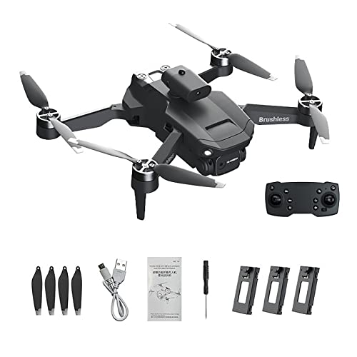 AIROKA Aerial Drone, Brushless Drone, Front 8K HD Camera, One-Touch Take-Off and Landing, 360° Flip, Four-Sided Obstacle Avoidance, with Three Batteries, Suitable for Adults and Beginners, Preferred Gift for Boys and Girls (Black)