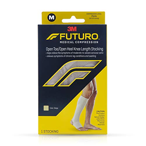 FUTURO Therapeutic Knee Length Stocking Open Toe/Heel Firm Medium Beige 1 Each ( pack of 2)