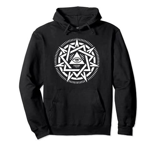 7 Pointed Heptagram Septagram Fairy Star With All Seeing Eye Pullover Hoodie