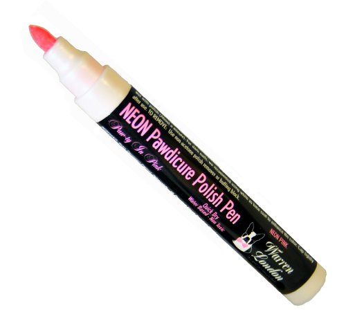 Warren London Pawdicure Dog Nail Polish Pens | Quick Dry, Low Odor, Non-Toxic Dog Accessories | Ideal for Dog Birthday, Dog Costume | Made in USA | 13 Colors | Neon Pink